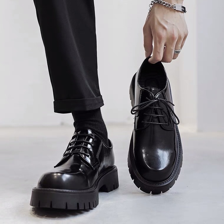 Giày Chunky Derby cao cấp, Giày da nam HOMME hiện đại đế 4,5cm tăng chiều cao 2139-R