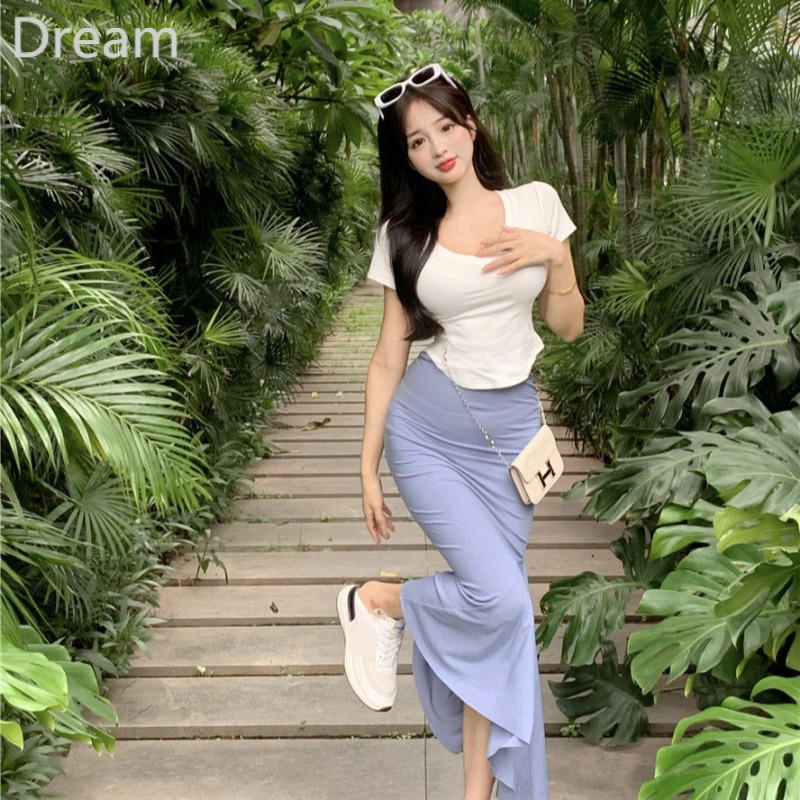 Gió ham muốn tinh khiết gợi cảm, eo cao, váy hông giữa