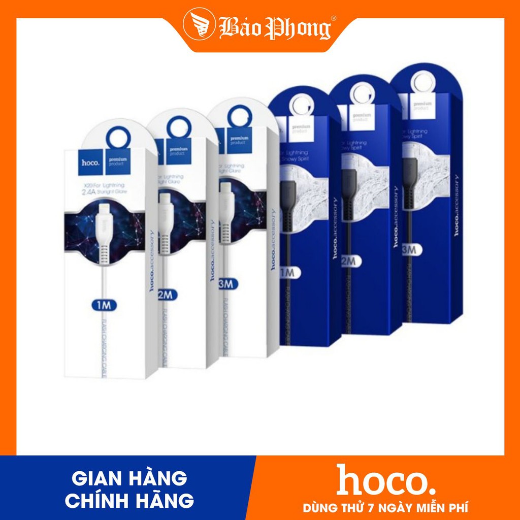 Dây Cáp Sạc nhanh HOCO X20 iPhone , Type C , Micro cho IP 6 6s 7 8 Plus X Xs 11 12 Pro Max iPad samsung oppo airpods