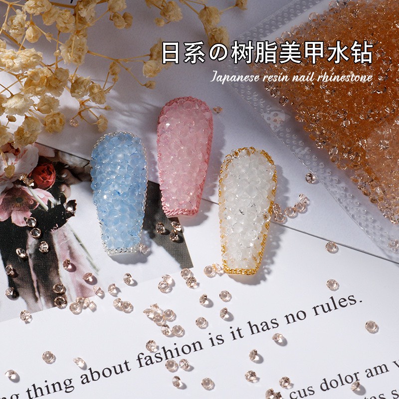 Đá rắc nail móng tay dạng viên trang trí móng loại sáng mới