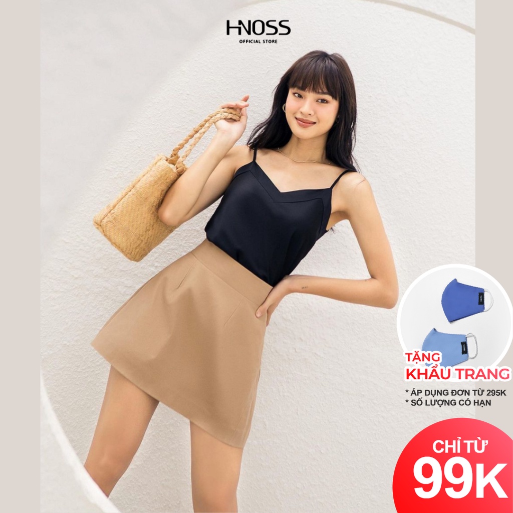 [Mã FASHIONMALLT4 giảm 15% đơn 150k] HNOSS - Áo 2 Dây Nẹp Cổ - AKI010