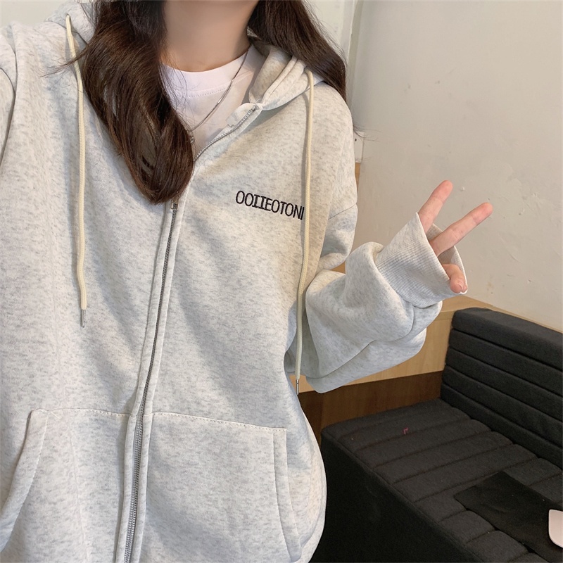 Áo hoodie SUXI vải cashmere dễ phối đồ cho nữ
