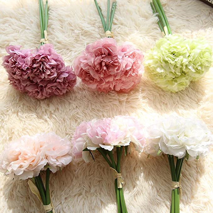 Bó hoa mẫu đơn giả 5 bông dành cho trang trí tiệc
