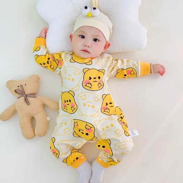 Body dài tay cho bé trai bé gái mẫu Bodysuit họa tiết hình hổ 2022 mới cho trẻ từ 3-12kg