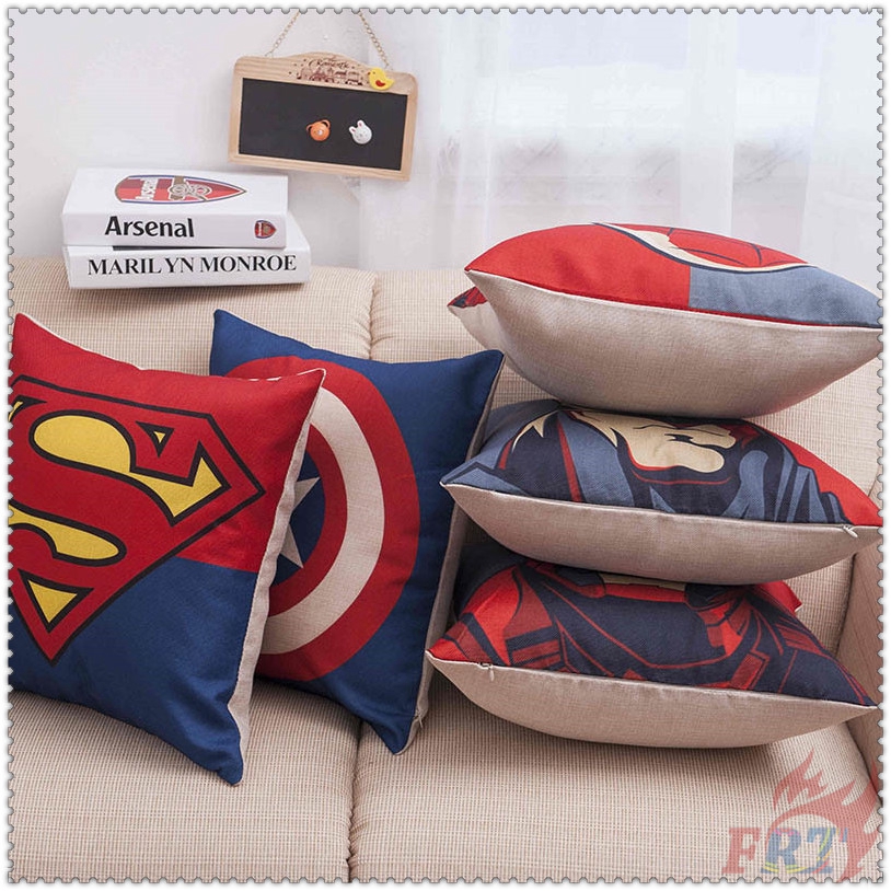 ▶ Marvel &amp; DC - Super Heroes Cushion Cover ◀ 1Pc Superhero Pillow Cover Cushion Case Pillow Case