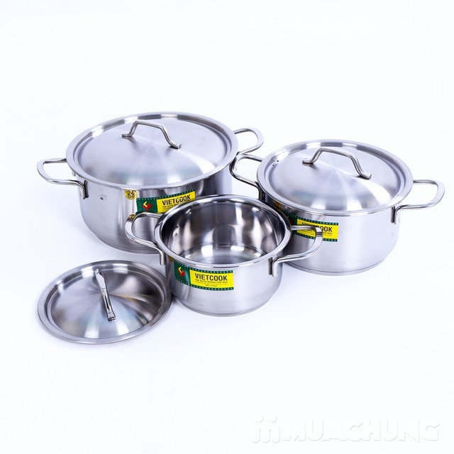 Bộ nồi inox 1 đáy đáy từ vietcook