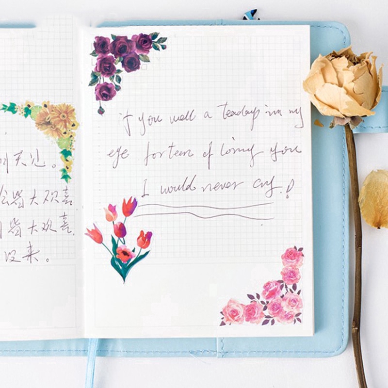 Bộ 45 nhãn dán trang trí sổ tay họa tiết xinh xắn