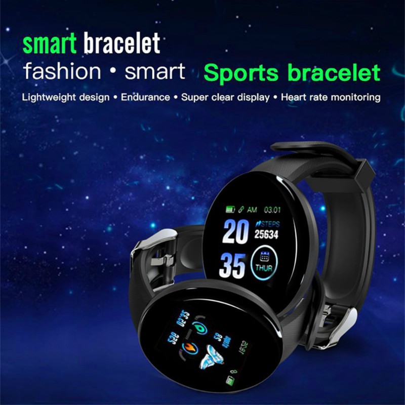 D18 Smartwatch Waterproof Smart Bracelet Health Heart Rate Smartband Fitness Watch