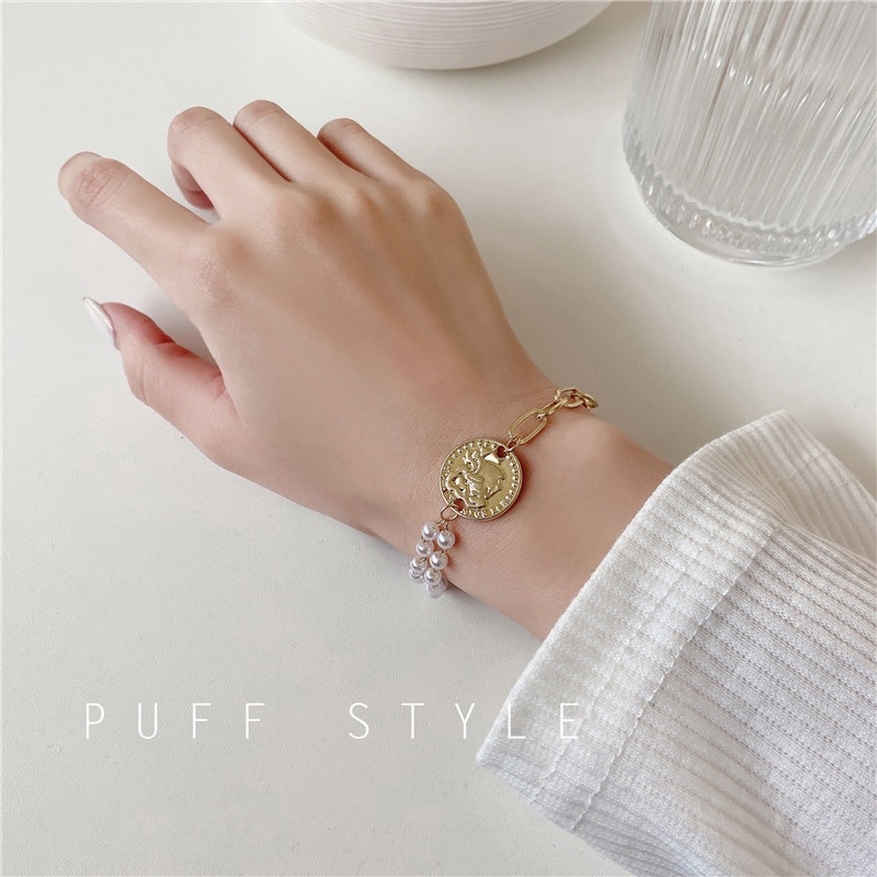 Vòng tay, lắc tay nữ bằng hợp kim dạng dây xích phong cách cồ điền