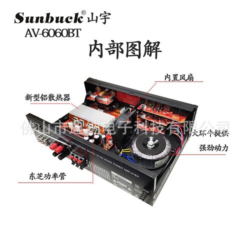 Amply karaoke bluetooth sunbuck tav 6060 mẫu mới nhất năm 2021