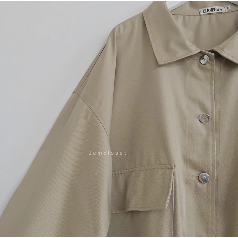 [Mã SKAMSALE06 giảm 10% tối đa 100K đơn 150K] Áo khoác kaki unisex dưới 75kg - Kaki túi hộp bản mới | BigBuy360 - bigbuy360.vn