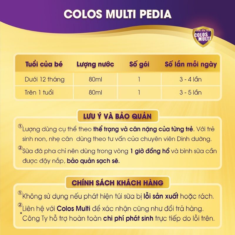 Mama Sữa Non Colos Multi Pedia hộp 22 gói x 16g - 352g