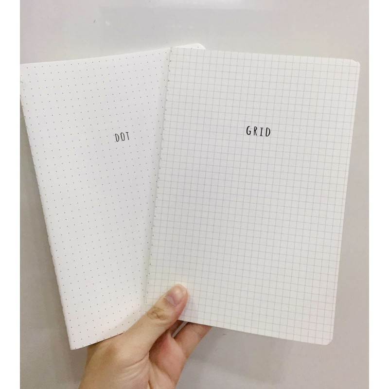 Sổ Tay Dotted Notebook Chấm Bi - Sổ Gáy Xoắn Bìa Nhựa Basic - Sổ Tay Bullet Journal - Sổ Grid Ô Vuông