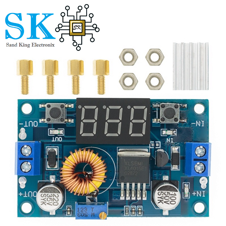 Mô đun hạ áp XL4015 5A 75W DC-DC có đèn LED chuyên dụng