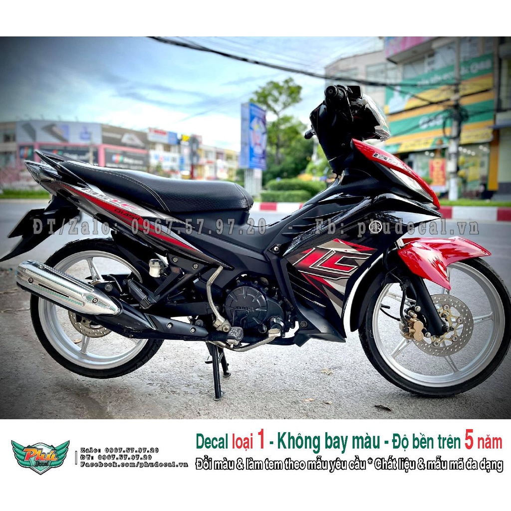 Tem rời xe Exciter 135 LC đỏ đen xám (A)