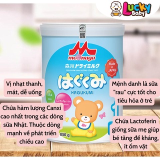 Sữa Morinaga Nhật 850g số 1,2,3