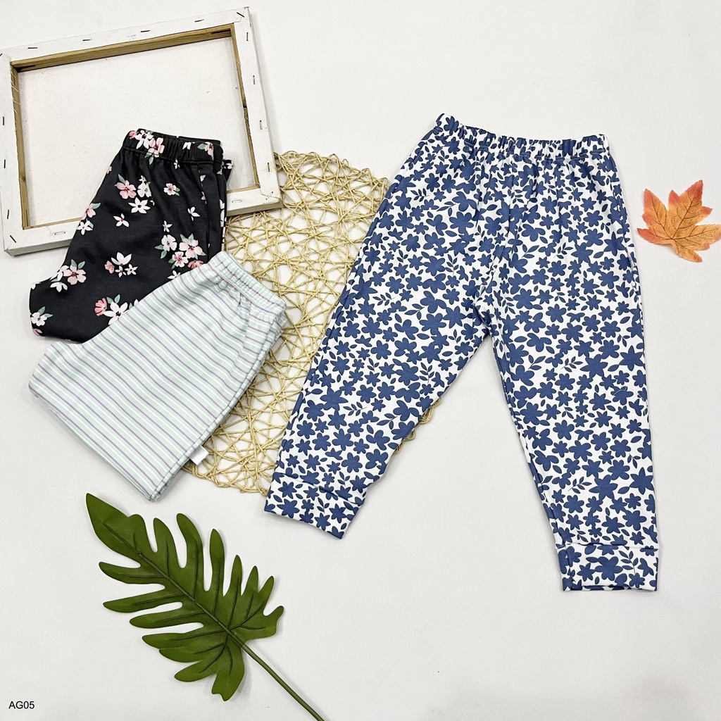 Quần dài cotton cho bé gái Mysu kids thun cotton họa tiết mềm mát từ 10-27kg