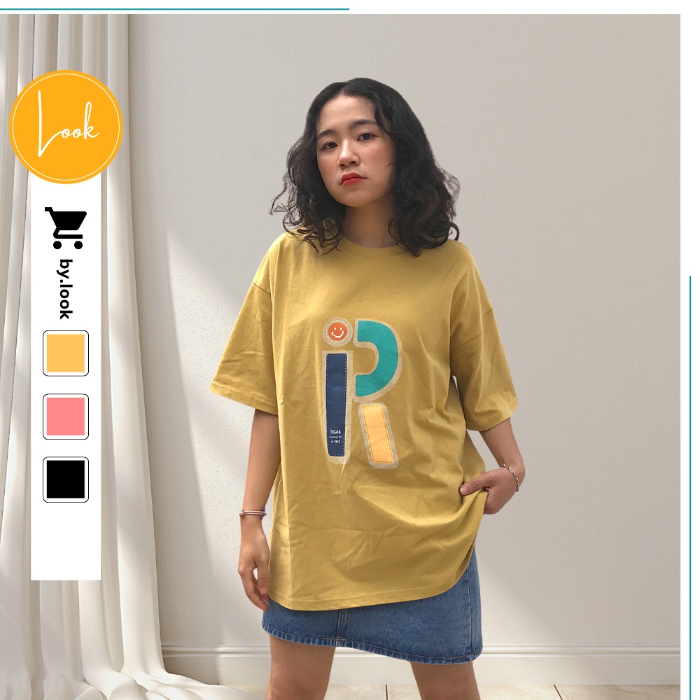 Áo thun Unisex LM Basic Tee phông chữ R nữ tay lỡ freesize form rộng | BigBuy360 - bigbuy360.vn