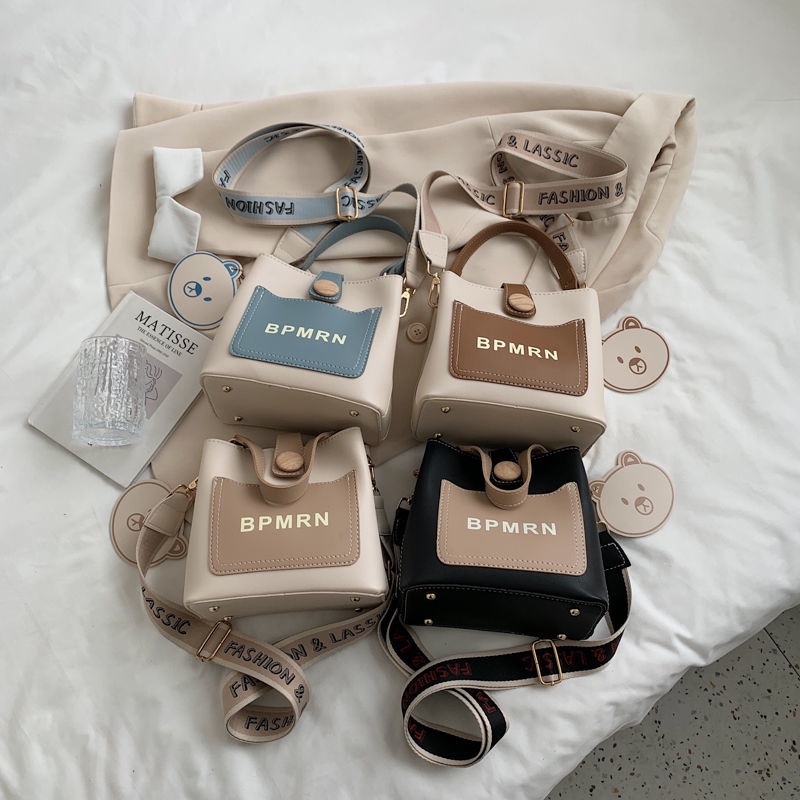 Túi xô messenger IELGY in chữ dây rộng cổ điển