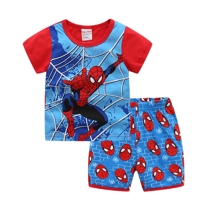 Bộ người nhện cho bé LITTLE BUDDY bộ quần áo trẻ em họa tiết Spider Man chất cotton