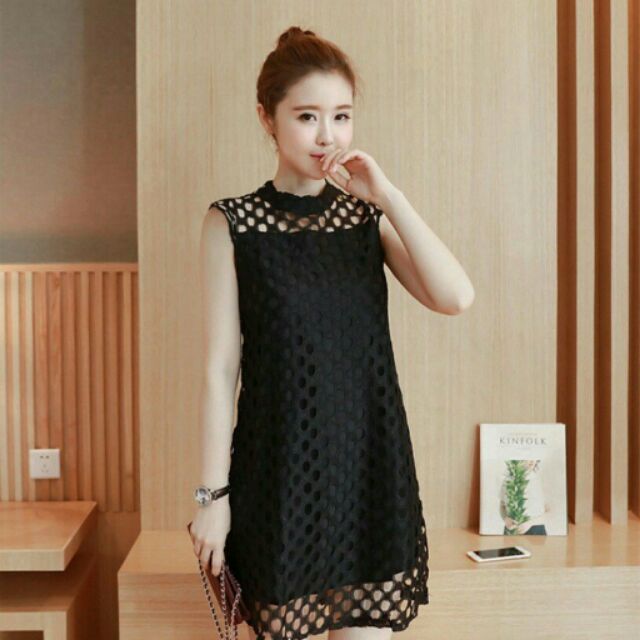 Sale - Đầm  suông ren lỗ