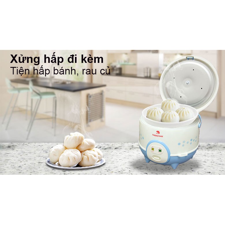 -Nồi cơm điện Happycook 1.2 lít HC-120-Xanh/Hàng trưng bày mới 98-99%