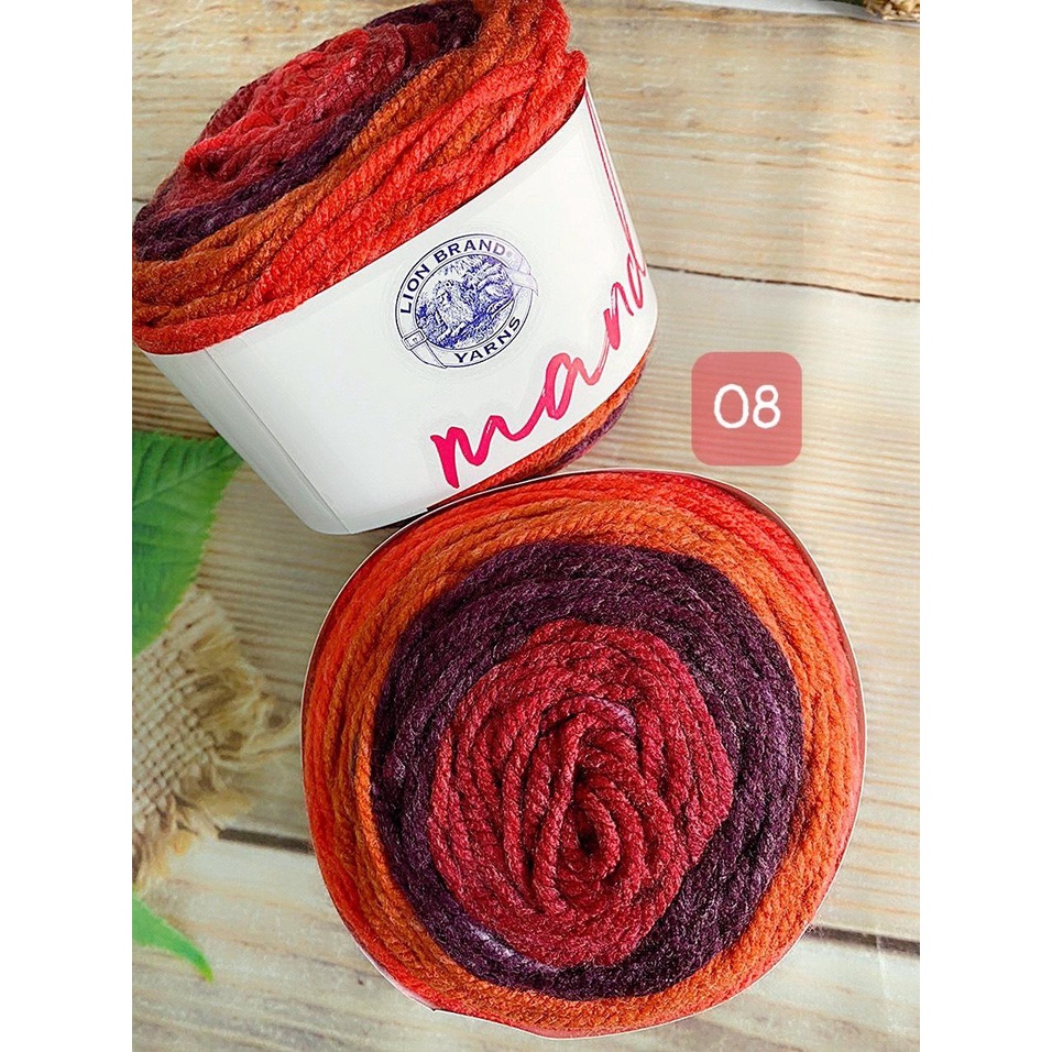 Len cầu vồng Mandala - Nhập khẩu từ hãng Lion Brand - 100% Premium Acrylic - 150gram 173m