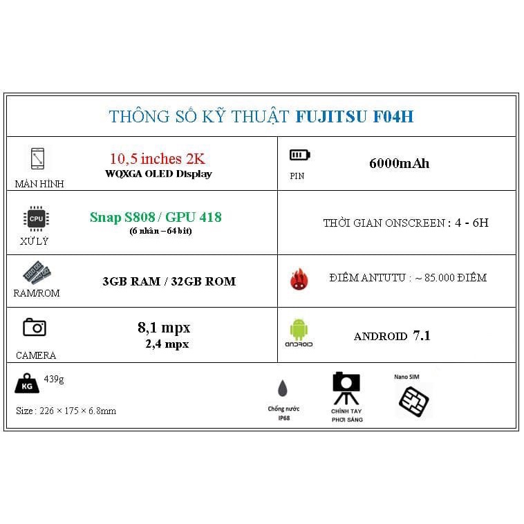 Máy tính bảng Fujitsu F04H Giá tốt tại ZINMOBILE . | BigBuy360 - bigbuy360.vn