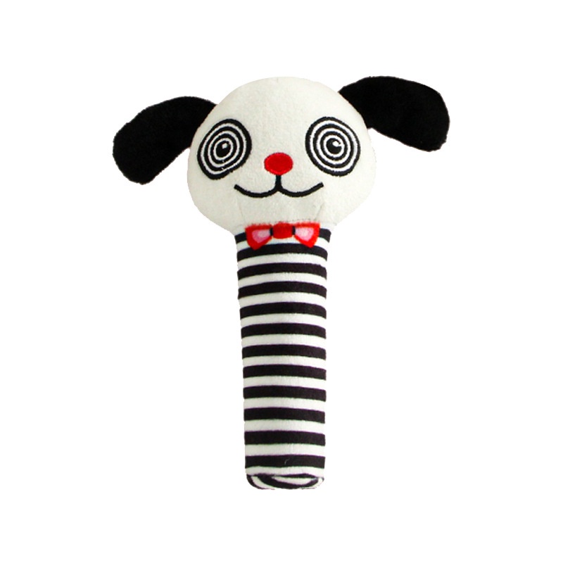 Đồ Chơi Lục Lạc Cầm Tay Màu Trắng Đen Giáo Dục Sớm Cho Bé Sơ Sinh 0 Tuổi