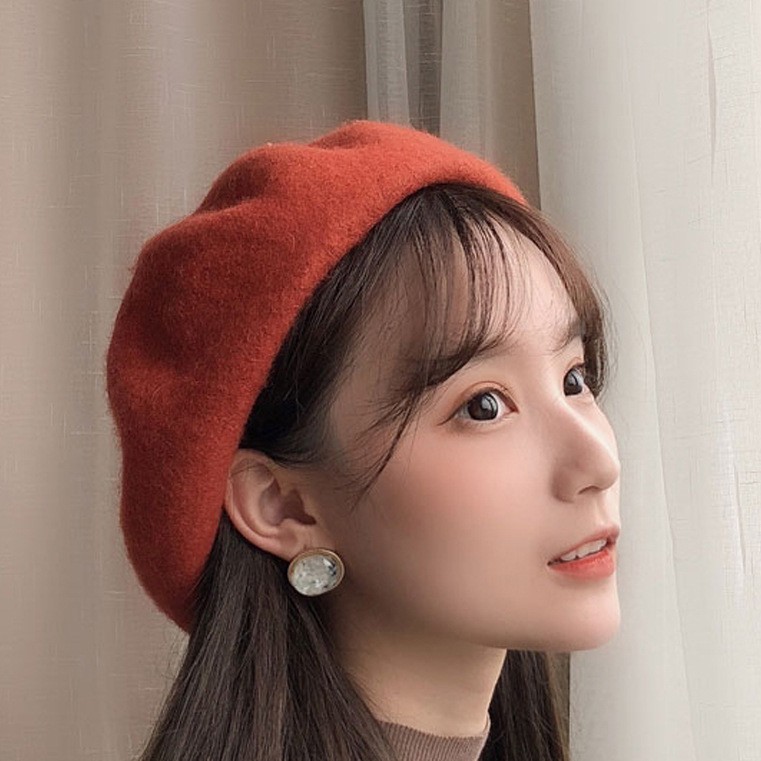 Mũ nồi beret dành cho nữ chất liệu dạ phong cách Hàn Quốc (điều chỉnh được kích thước); M05 - BONMIE