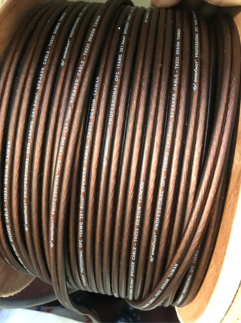 Dây loa 2x1,5mm2(15 AWG) TAIWAN lõi đồng OFC