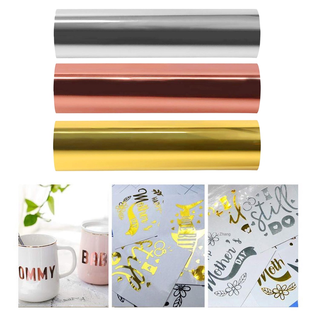 [Lzdhuiz] Cuộn Phim Dán Vinyl Ánh Kim Màu Vàng Dán Nhiệt Bubble Shop61