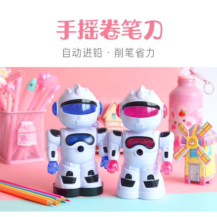 Gọt bút chì hình Robot dễ thương cho bé, dụng cụ học tập để bàn kiêm đồ chơi E758