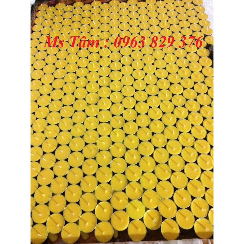 100 viên nến tealight trang trí màu vàng