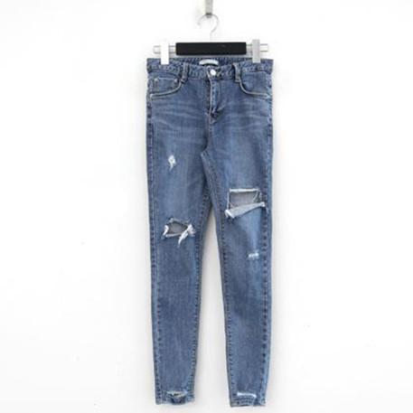 Women's Korean-Style High Waist Ripped Jeans Summer Tight Cropped Skinny Pants | BigBuy360 - bigbuy360.vn