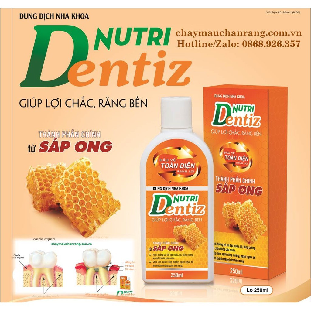 Dung Dịch Nha Khoa NUTRIDENTIZ - Cho Răng Lợi Chắc Khỏe Chai 250ml - cvspharmacy