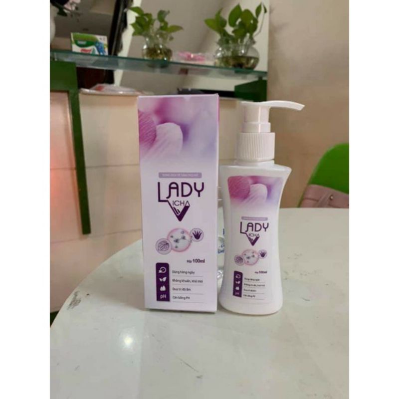 Dung dịch vệ sinh Lady Vicha chai 100ml ⚡ CAM KẾT CHÍNH HÃNG ⚡ Dung dịch vệ sinh phụ nữ chứa Nano Bạc bảo vệ vùng kín