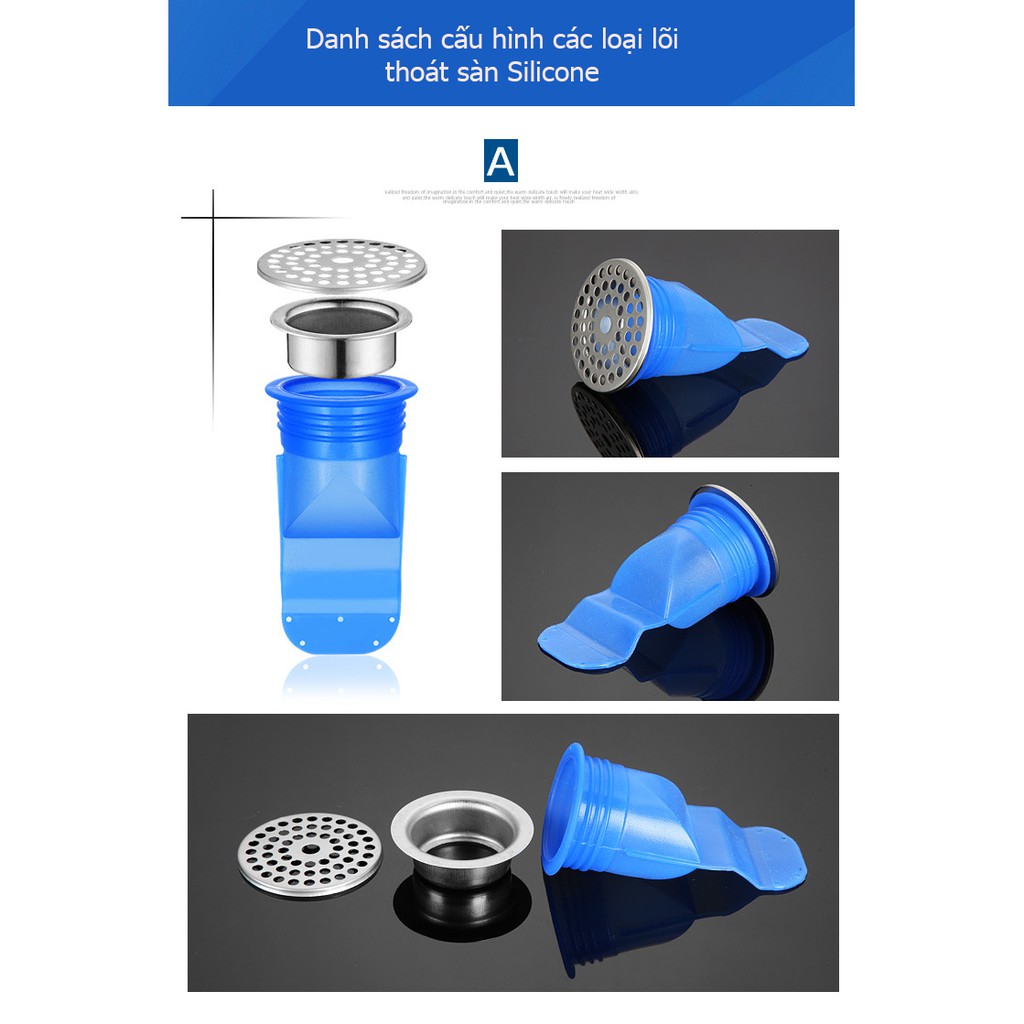 Dụng cụ Silicon xanh chống mùi nhà vệ sinh, ngăn côn trùng từ đường ống lên phòng vệ sinh