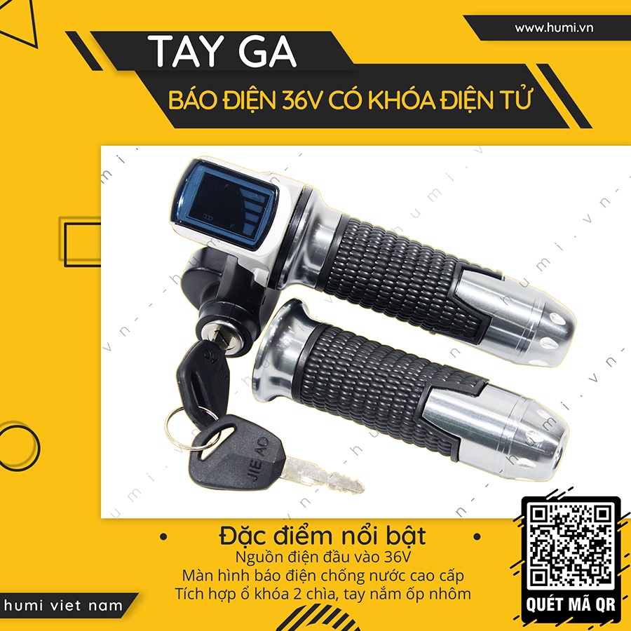 /// TAY GA BÁO ĐIỆN 36V CÓ KHÓA [MẪU ĐIỆN TỬ ]