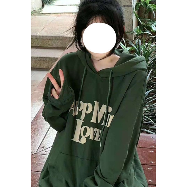 Áo Hoodie Tay Dài Dáng Rộng Phong Cách Thời Trang Hàn Quốc Dành Cho Nữ