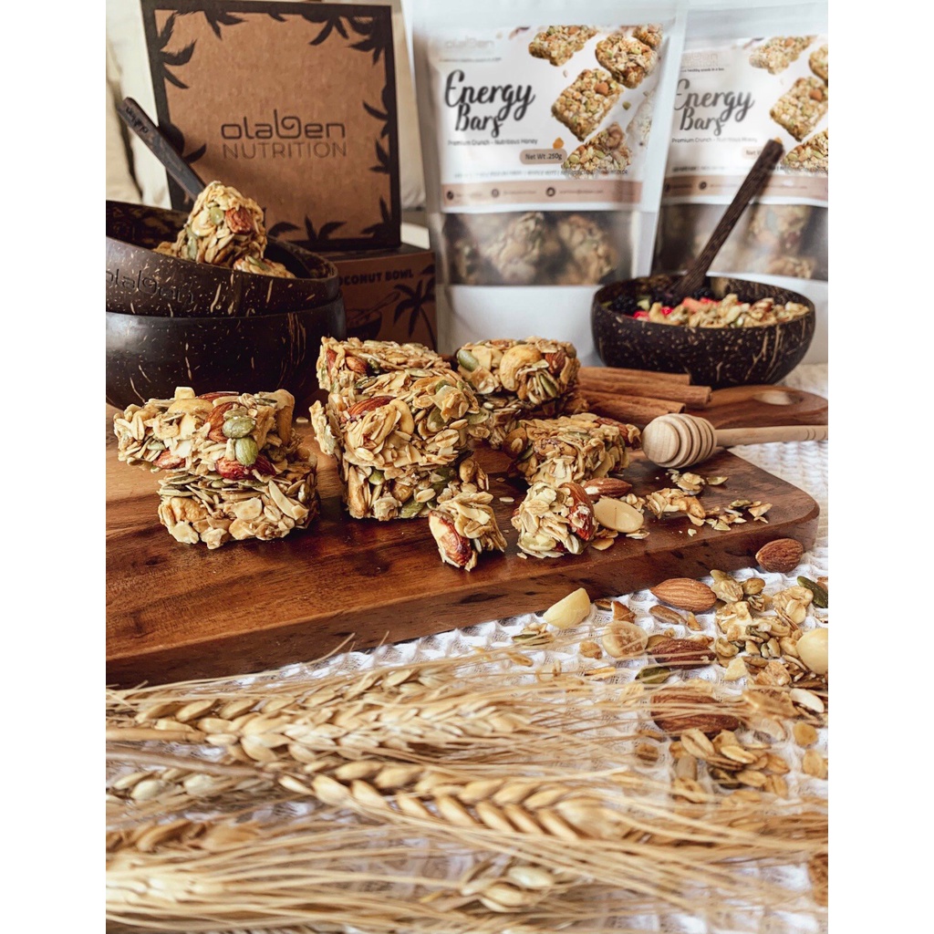 Olaben Nutrition Granola Bars 250g - Thanh hạt dinh dưỡng ăn kiêng không đường - Hỗ trợ giảm cân