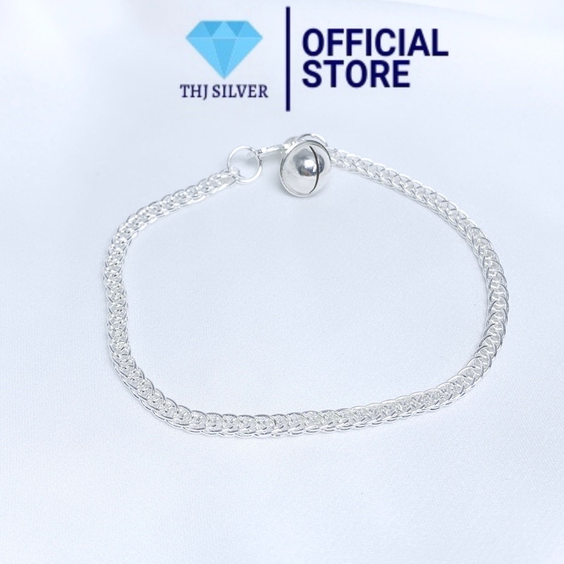 Lắc bạc xinh cho bé mix chuông chuẩn bạc ta - Vòng bạc THJ