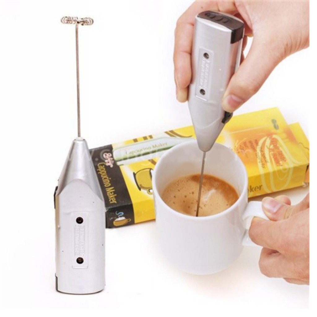 Bộ 2 máy tạo bọt cafe đánh trứng cầm cay mini đầu trộn bằng inox có độ bền cao