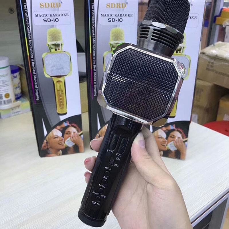 Micro karaoke Bluetooth SD10 có sẵn loa âm thanh cực hay mic hút âm tốt