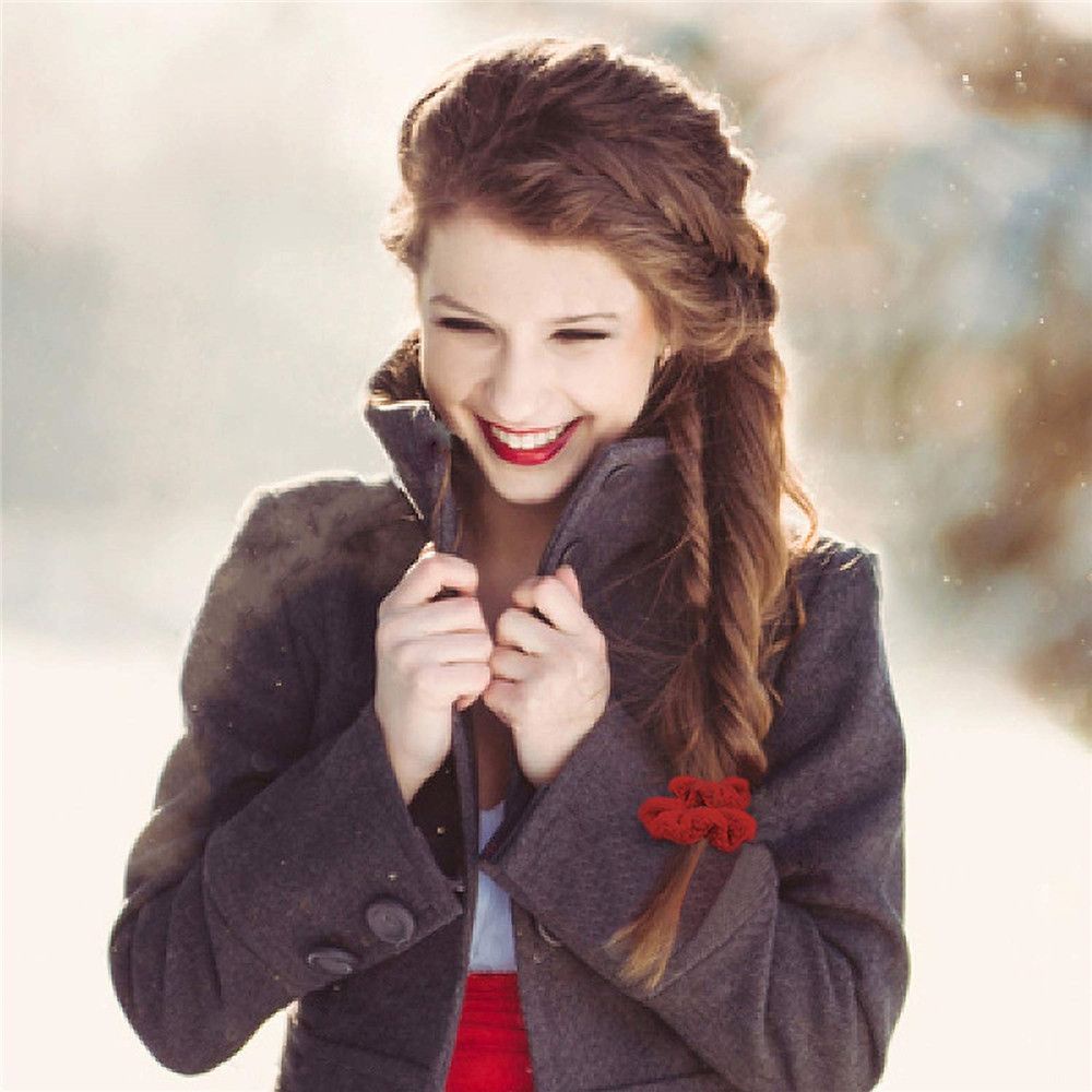 Dây Buộc Tóc Vải Lông Thỏ Nhân Tạo Mềm Mại Dễ Thương Cho Nữ