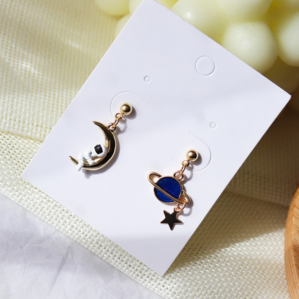 Bông Tai Thời Trang Hình Vũ Trụ Màu Xanh Cho Nữ 1 Cặp