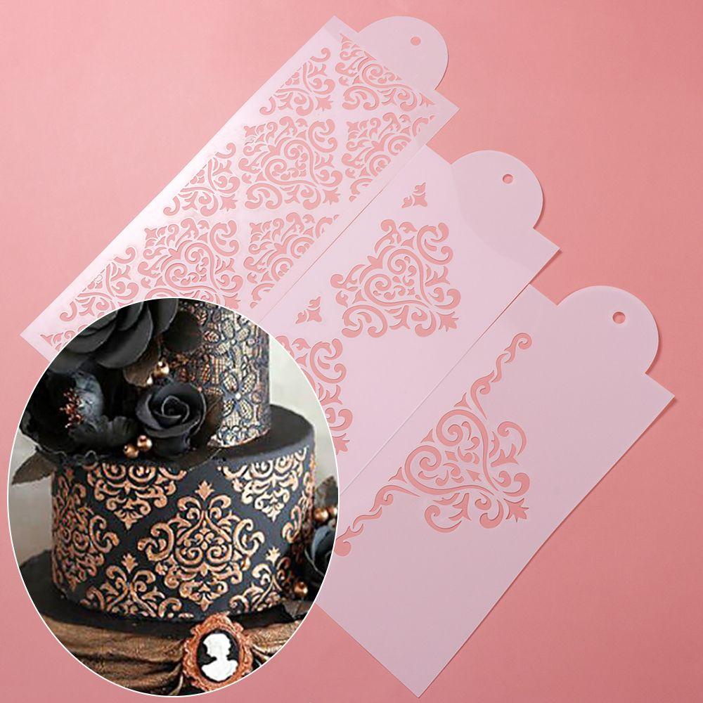 Set 3 Khuôn Làm Bánh Fondant Trang Trí Họa Tiết Ren Kiểu Công Chúa
