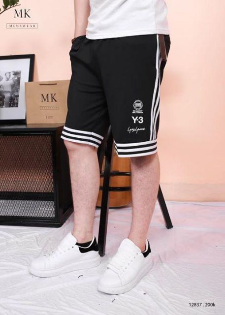 Quần đùi short thun nam thể thao , 3 sọc phông cách oversize ulzzang form rộng dhl
