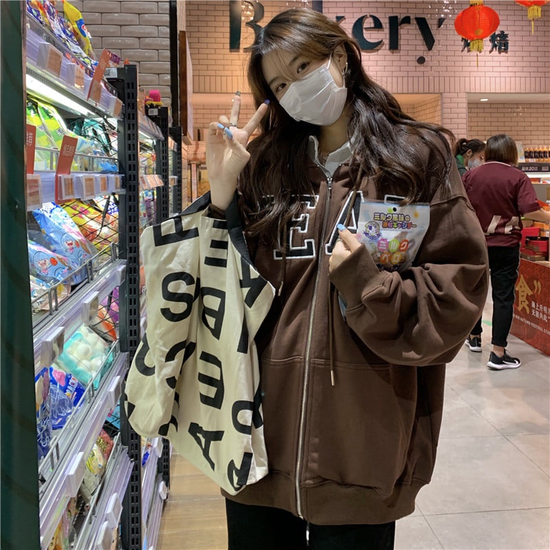 Áo Khoác Nỉ Nâu Nữ [FREESHIP] Hoodie zip màu vintage bánh bèo tiểu thư Ulzzang | BigBuy360 - bigbuy360.vn