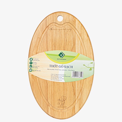 Thớt Elip nhỏ mỏng-Quy Cách 34,5x22x2 (cm)